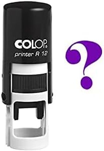QUESTION Mark Self Inking Mini Rubber Stamp Colop Round Decorative Teachers Stamps 12mm in Kuwait