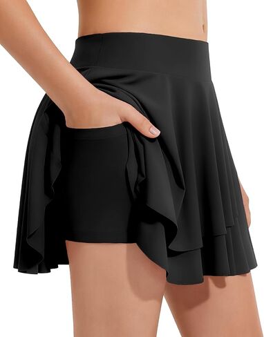 Girls Ruffle Tennis Skirts Flowy Layered Butterfly Skorts for Girls Kids 5-14Y in Saudi Arabia