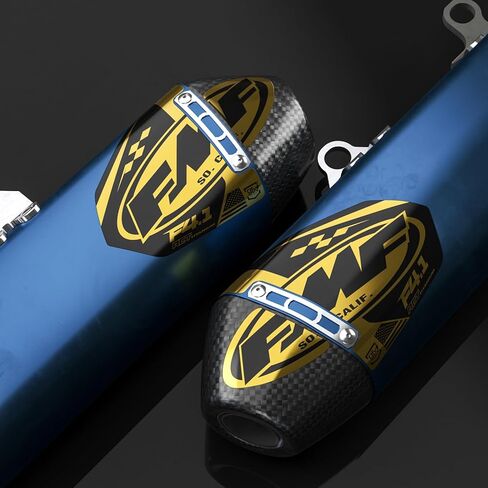 FMF Exhaust Factory 4.1 Gold Chrome Decals 2 Pack (Black) (FMF-BLK-GLD) in Saudi Arabia