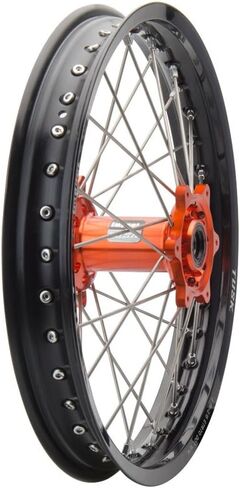 TUSK Impact Complete Wheel - Rear 18 x 2.15 Black Rim/Silver Spoke/Orange Hub for KTM 350 EXC-F Champion Edition 2025 in Kuwait