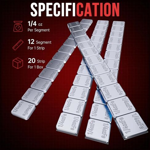 Sposuit Adhesive Stick on Wheel Weights - 1/4oz, 0.25oz, 240pcs, Grey, Applicable to Cars, Trucks, SUVs, Motorcycles, Low Profile, Car Model, Easy to Peel & Low Profile 60oz/Box, U.S. OEM Quality in Saudi Arabia