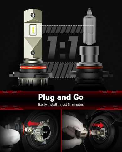 Laxmas 9005 LED Bulbs, 18,000LM Ultra Brightness, 6500K Cool White Super Bright Bulbs, Bulb with 12000RPM Cooling Fan, 50000+ Hours Lifespan, Plug and Play, Pack of 2 in Saudi Arabia