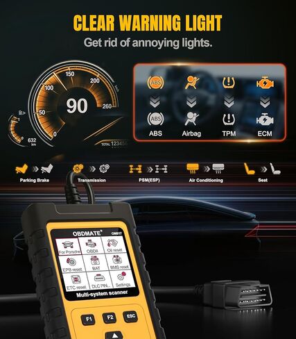 OBD2 Scanner for Porsche, OM817 Full System Diagnostic Tool, 10 Popular Reset Services, Read&Clear Codes, Auto VIN, Battery Test, One-Key I/M Readiness, No Subscriptions Lifetime Update in Saudi Arabia