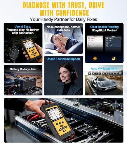 OBD2 Scanner for Porsche, OM817 Full System Diagnostic Tool, 10 Popular Reset Services, Read&Clear Codes, Auto VIN, Battery Test, One-Key I/M Readiness, No Subscriptions Lifetime Update in Saudi Arabia