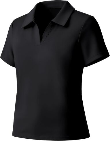 Girls Polo Shirts Golf Tennis School Uniform Short Sleeve T Shirts V-Neck Collared Workout Tops for 5-14 Years in Saudi Arabia