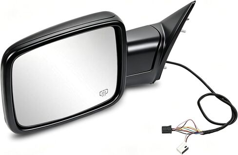 Right Passenger Side Matte Black Mirror Compatible With Ram 1500 2019-2025 Power Folding Heated Mirror With Turn Signal Puddle Light Replacement for 68276500AH(10Pins) in Saudi Arabia