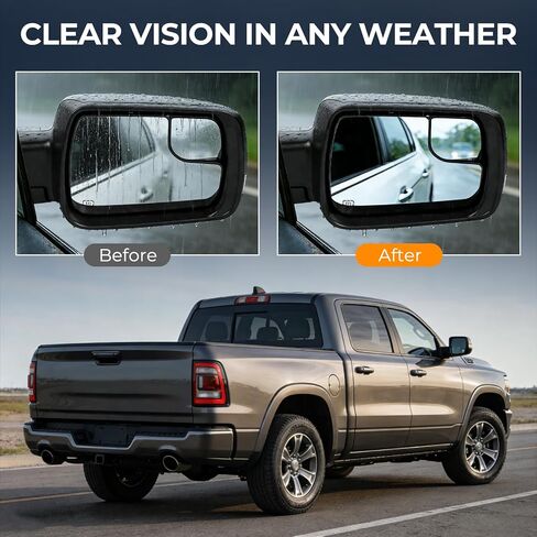 Right Passenger Side Matte Black Mirror Compatible With Ram 1500 2019-2025 Power Folding Heated Mirror With Turn Signal Puddle Light Replacement for 68276500AH(10Pins) in Saudi Arabia