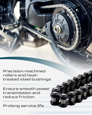 219H 122 Heavy Duty Chain Fit for Stomp EBOX Electric Pit Bikes 1.6 2.0 3.0 V1 V2 for Go Karts and Mini Dirt Bikes, High Strength Premium Roller Chain, 219H-122 in Saudi Arabia