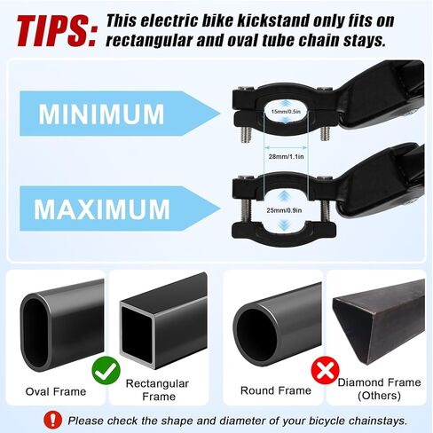 E Bike Kickstand for Adult Bikes, PSLER Adjustable Ebike Kickstand Heavy Duty Antislip Bike Kick Stand for 24"-29" Electric Bike Road Bike Adult Bikes Mountain Bike in Kuwait