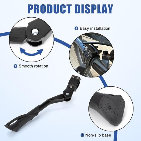 E Bike Kickstand for Adult Bikes, PSLER Adjustable Ebike Kickstand Heavy Duty Antislip Bike Kick Stand for 24"-29" Electric Bike Road Bike Adult Bikes Mountain Bike in Kuwait
