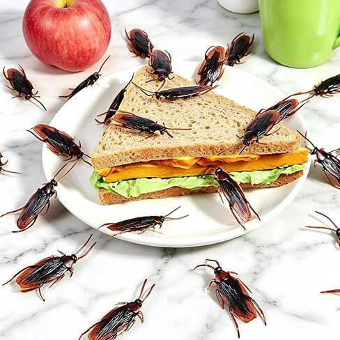 5pcs Realistic Fake Cockroaches for Halloween Prank, Home Decor, Party Props in Saudi Arabia