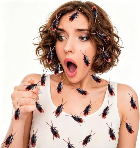 5pcs Realistic Fake Cockroaches for Halloween Prank, Home Decor, Party Props in Saudi Arabia