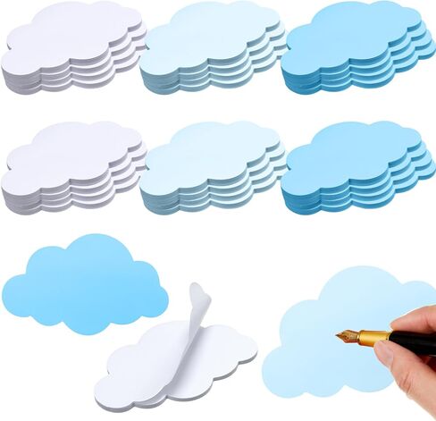 Jetec 24 Pcs Cloud Sticky Notepads Self Sticky Memo Tabs Cute Easy to Post for Men Women Stationery Office Home Wedding Birthday Party Decor Teacher Appreciation Supplies, 30 Sheets/pad in Kuwait