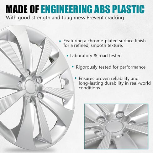 Hubcap Wheel Hub Cover for Subaru Impreza 2017-2023 Accessories, OEM Style Replacement Part Hub Cap Lossless Installation Wheel Cap for Subaru Impreza 28811FL010, Chrome Plated Silvery 16 Inch 1PC in Saudi Arabia