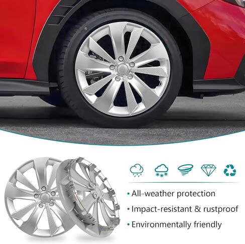 Hubcap Wheel Hub Cover for Subaru Impreza 2017-2023 Accessories, OEM Style Replacement Part Hub Cap Lossless Installation Wheel Cap for Subaru Impreza 28811FL010, Chrome Plated Silvery 16 Inch 1PC in Saudi Arabia