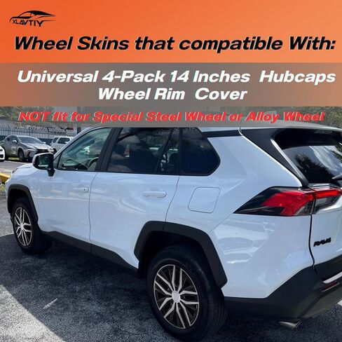 14 Inch Universal Hubcaps Wheel Covers, Snap-On Wheel Rim Covers for Cars and SUVs, Compatible with Most Steel Wheels, Set of 4 (Silver and Black) in Kuwait