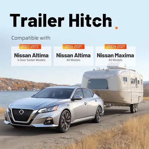 Class 1 Rear Trailer Hitch, 1.25 Inch Receiver Compatible with 2007-2013 Nissan Altima 4 Door Sedan, 2009-2021 Nissan Maxima, 2014-2021 Altima 2000LBS Steel in Kuwait