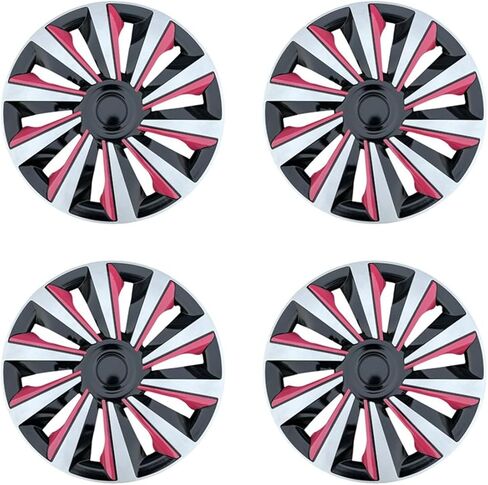 Hubcap Wheel Cover Replacement, Rims 13 14 15 16 Inch Universal Wheel Hub Caps Cover, ABS Material Exterior Accessories Snap On Car Truck SUV -Set of 4 (Pink, 14") in Kuwait