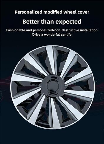 Hubcap Wheel Cover Replacement, Rims 13 14 15 16 Inch Universal Wheel Hub Caps Cover, ABS Material Exterior Accessories Snap On Car Truck SUV -Set of 4 (Pink, 14") in Kuwait