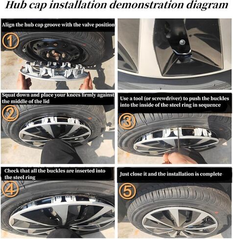 Hubcap Wheel Cover Replacement, Rims 13 14 15 16 Inch Universal Wheel Hub Caps Cover, ABS Material Exterior Accessories Snap On Car Truck SUV -Set of 4 (Pink, 14") in Kuwait
