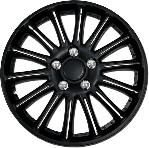 WC1P-15-1007-B - عبوة من 1 غطاء محور (قطعة واحدة) - أغطية عجلات من النوع الأسود غير اللامع مقاس 15 بوصة (منبثقة) in Kuwait