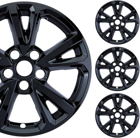 PACRIM 17" Gloss Black Wheel Skin Set Made for Chevrolet Equinox (2016-2017) | Durable ABS Plastic Cover Hubcap | Fits Directly Over OEM Wheel in Saudi Arabia