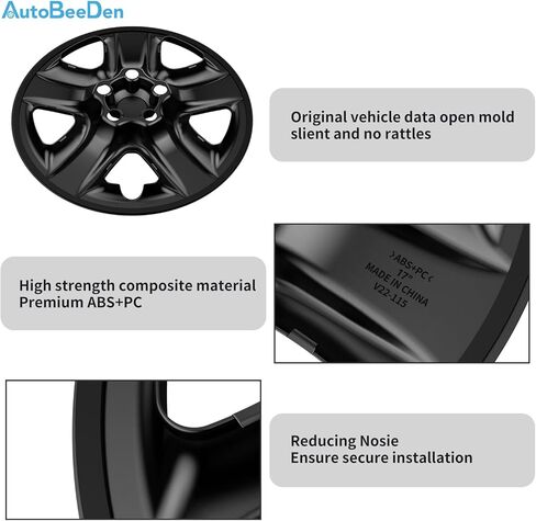 4-Pack 17 inch Wheel Skins Compatible with Toyota RAV4 2006 2007 2008 2009 2010 2011 2012, Fit 17" Alloy Wheel Only, Bright Black Color Wheel Cover in Saudi Arabia