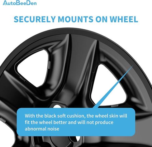 4-Pack 17 inch Wheel Skins Compatible with Toyota RAV4 2006 2007 2008 2009 2010 2011 2012, Fit 17" Alloy Wheel Only, Bright Black Color Wheel Cover in Saudi Arabia