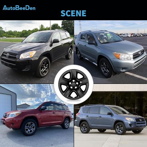 4-Pack 17 inch Wheel Skins Compatible with Toyota RAV4 2006 2007 2008 2009 2010 2011 2012, Fit 17" Alloy Wheel Only, Bright Black Color Wheel Cover in Saudi Arabia