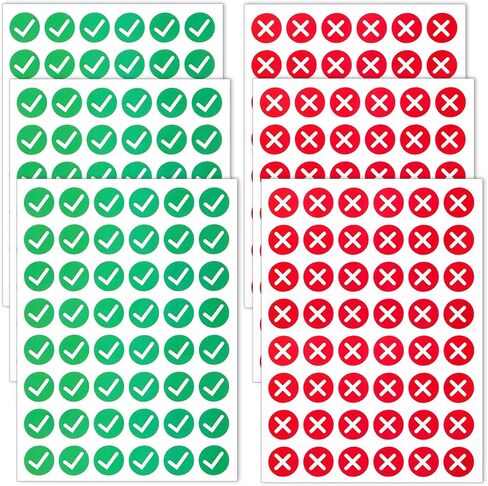 240 PCS Green Check and Red Cross Mark Stickers, Self Adhesive Labels for Organization, Item Organization, Classroom Teaching, DIY Projects in Kuwait