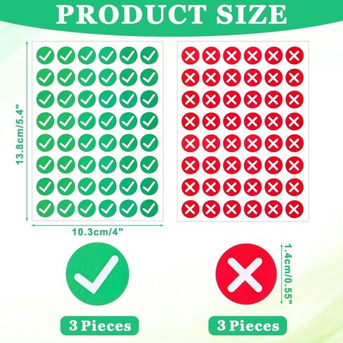 240 PCS Green Check and Red Cross Mark Stickers, Self Adhesive Labels for Organization, Item Organization, Classroom Teaching, DIY Projects in Kuwait