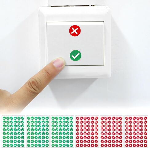 240 PCS Green Check and Red Cross Mark Stickers, Self Adhesive Labels for Organization, Item Organization, Classroom Teaching, DIY Projects in Kuwait