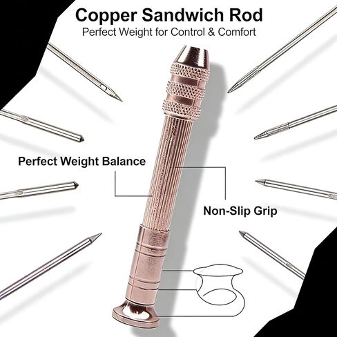 Copper Handle Sewing Awl Kit Leather Canvas Shoe Repair Tool with 4 Steel Needles 10 Fine Hole Needles DIY Craft (Pack of 1) in Kuwait
