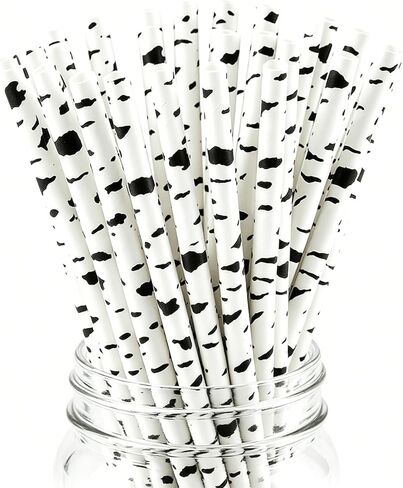100 Pack Birch Bark Biodegradable Paper Straw for Birthdays, Weddings, Baby Showers Cyber Holiday 2019 Celebrations and Parties in Saudi Arabia