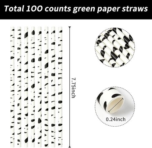 100 Pack Birch Bark Biodegradable Paper Straw for Birthdays, Weddings, Baby Showers Cyber Holiday 2019 Celebrations and Parties in Saudi Arabia