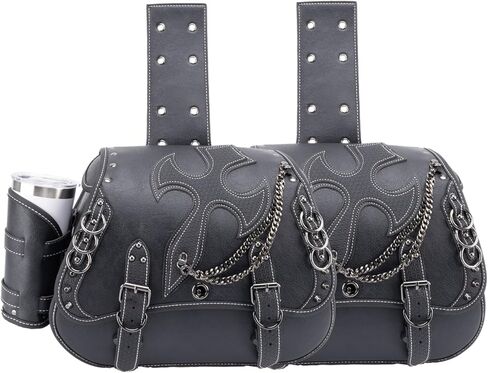 30L Motorcycle Saddlebags Water-Resistant Storage for Harley Sportster Softail Dyna Honda Shadow, Quick-Attach Remove Design with Bottle Bags, Universal Fit Large Capacity Luggage Bags in Saudi Arabia