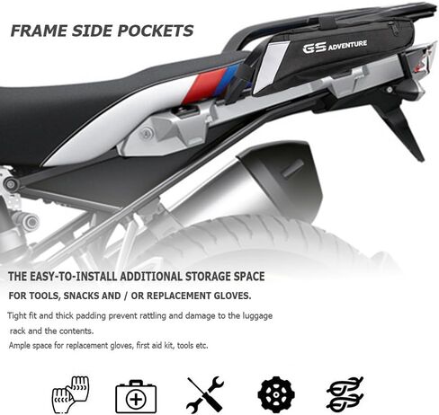 حقيبة أدوات إطار الدراجة النارية بتصميم مقاوم للماء بالكامل تناسب R1200GS LC R1250GS ADV F850GS F750GS GS1200 حقيبة جانبية إطار حقيبة صندوق رف رف أمتعة السفر حقيبة مضادة للماء حقيبة الذيل in Kuwait