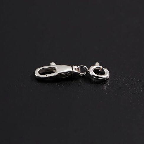 1PC 925 Sterling Silver Lobster Clasp Double End Design Necklace Clasps and Closures,Extender Connector Jewellery Clasp (Silver, S) in Kuwait