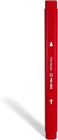 أقلام تحديد دائمة TRU RED، رأس مزدوج، أحمر، 12 عبوة - أقلام تحديد على شكل قلم للكتابة ووضع العلامات والاستخدام المكتبي in Kuwait