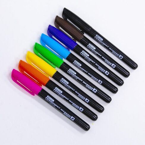 BAZIC Black Fine Tip Permanent Markers w/ Pocket Clip (5/Pack) in Kuwait