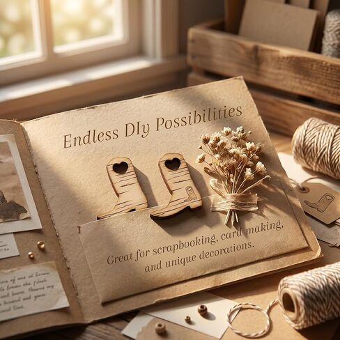 100PCS Miniature Cowboy Boot Decorations Mini Boots Wood Cutouts for DIY Crafts Ornaments Wedding Centerpieces Cowgirl Party Decor Western Accessories and Rustic Charm Embellishments in Saudi Arabia