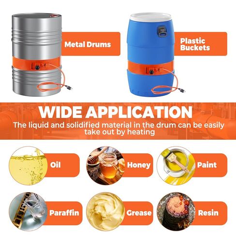 YJINGRUI 55Gal مسخن الطبل 68.5X10 بوصة 2000 واط معدن مسخن الزيت مع ترموستات 30-150 درجة مئوية 110 فولت in Kuwait