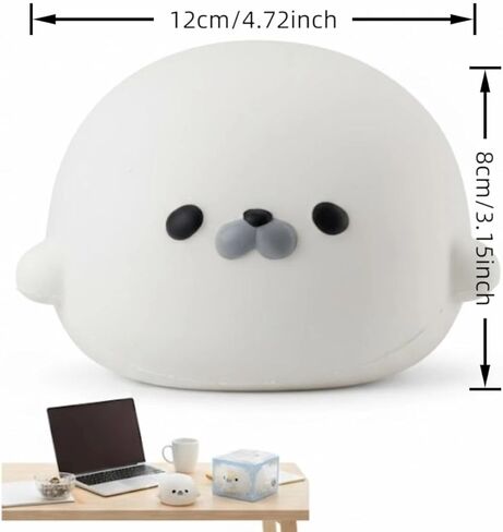 Jumbo Seal Squishy Toy, 4.7 Inch Ultra Slow Rising Cream Scented Kawaii Sea Lion,Stress Relief Squeeze Toy for Adults,Soft Sensory Squeeze Bun for Office Desk Party Favors(White) in Saudi Arabia