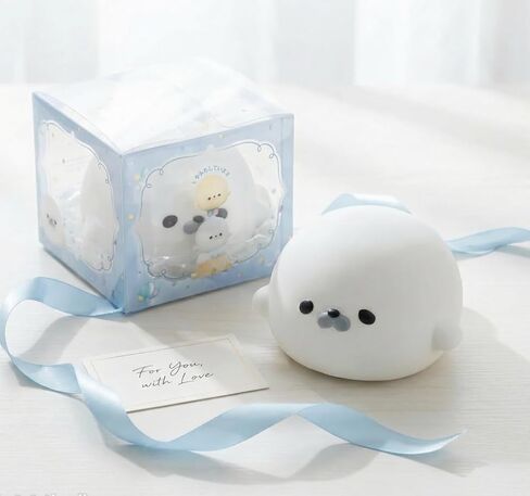 Jumbo Seal Squishy Toy, 4.7 Inch Ultra Slow Rising Cream Scented Kawaii Sea Lion,Stress Relief Squeeze Toy for Adults,Soft Sensory Squeeze Bun for Office Desk Party Favors(White) in Saudi Arabia