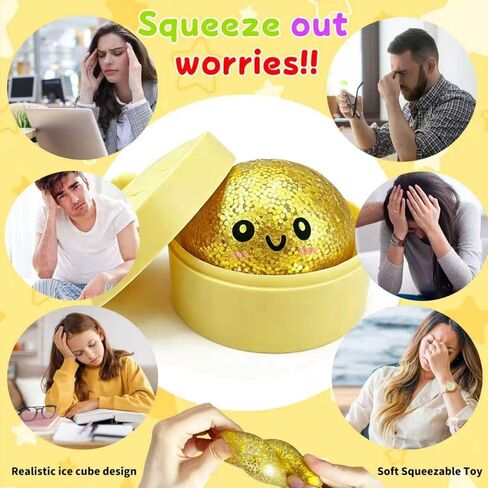 2 Pcs 2.2" Mini Glitter Dumpling Squishy, Dumpling Squishy Mystery Box, Colorful Dumplings Stress Balls Fidget Sensory Toys, Stress Relief Squeeze Fidget Toy for Kids Adults(Pink+glod) in Saudi Arabia