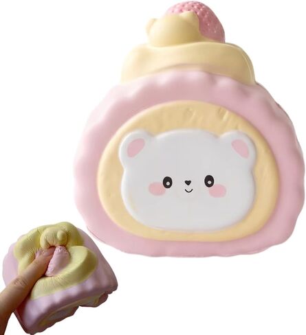 Jumbo Seal Squishy Toy, 4.7 Inch Ultra Slow Rising Cream Scented Kawaii Sea Lion,Stress Relief Squeeze Toy for Adults,Soft Sensory Squeeze Bun for Office Desk Party Favors(White) in Saudi Arabia