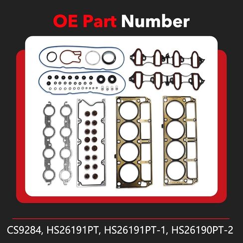 Cylinder Head Gasket Set HS26191PT1 Compatible with 2002-2011 Sierra Silverado 1500 Tahoe Yukon 2006-2011 Suburban 1500 2003-2008 Express 2500 4.8 L 2007 Avalanche CS9284 in Saudi Arabia