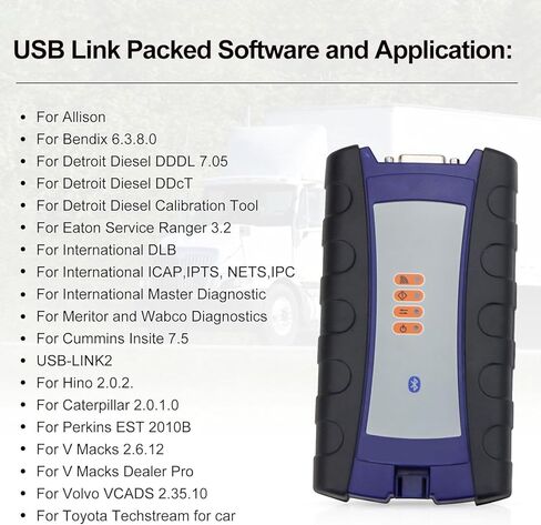 Diesel Universal Heavy Duty Truck Excavator Diagnostic Scanner Tool forNexiq USB Link 2 Heavy Duty Truck Scanner 124032 Diagnosis USB Link 2 Interface Adapter in Kuwait