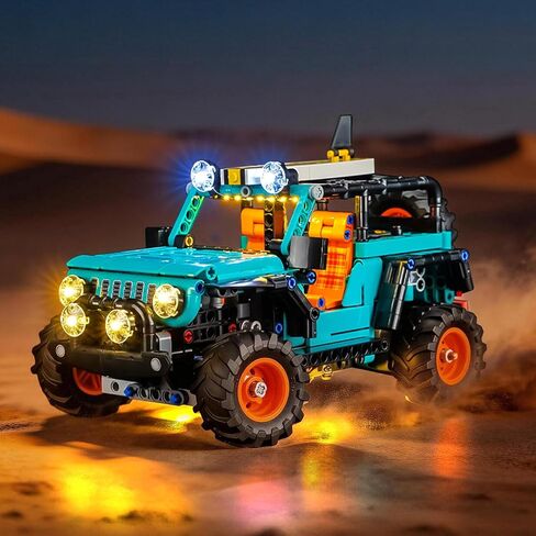 مجموعة إضاءة BRIKSMAX 2.0 متوافقة مع مجموعات بناء Lego Technic Jeep Wrangler Rubicon SUV 42227 - مجموعات إضاءة LED الأصلية (الملحقات فقط) للعرض والهدايا وهواة الجمع in Kuwait