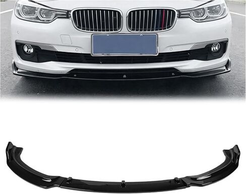 Front Bumper Lip Compatible with 2013-2018 BMW F30 F31 Base 318i 320i 328d 330e 330i 340i, Gloss Black ABS Air Splitter Chin Body Kit OEM Style in Saudi Arabia